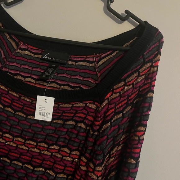 Lane Bryant Multi Color Semi Sheer Stretch Sweater Dress Size 14/16 - Picture 5 of 9